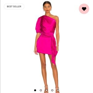 Hot pink, 100% silk Amanda Uprichard dress from Revolve!